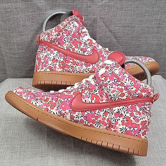 RARE Nike Dunk High Premium Fabric Cherries 2007 327075-662 women's SZ 8 - Picture 6 of 12